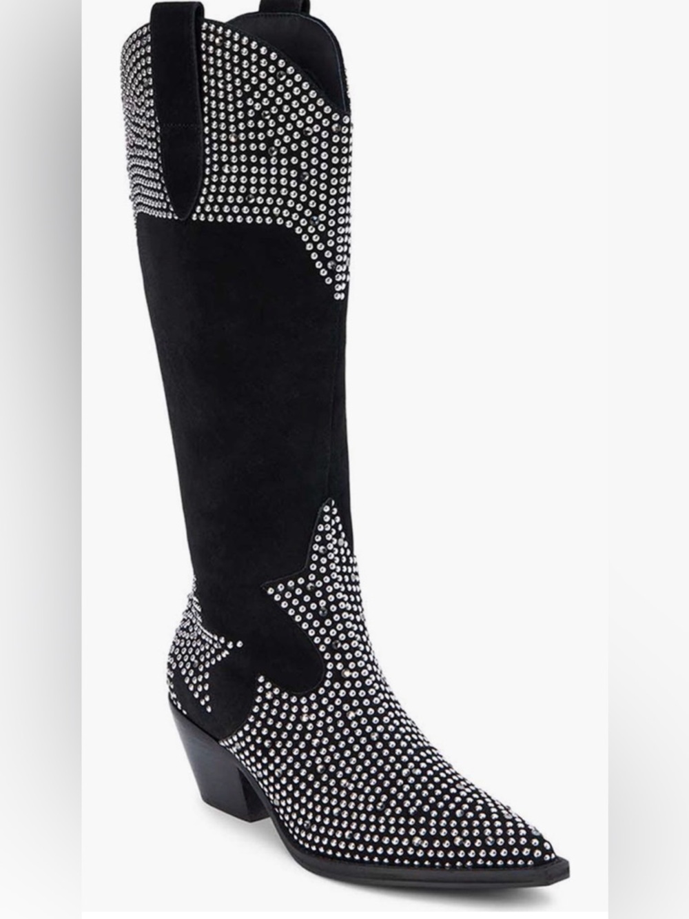 Mattise Dumplin Black  Knee-High studded cowboy Boots 7 - Picture 2 of 6
